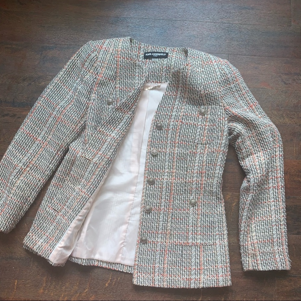Karl Lagerfeld Nae Tweed Suit Jacket - Picture 6 of 10